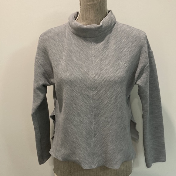 ZARA Grey Mock neck Crop Sweater - Picture 11 of 16